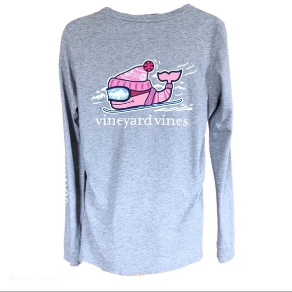 Vineyard Vines Women’s  Winter Whale Long Sleeve Lightweight Shirt Size XS - Picture 2 of 14
